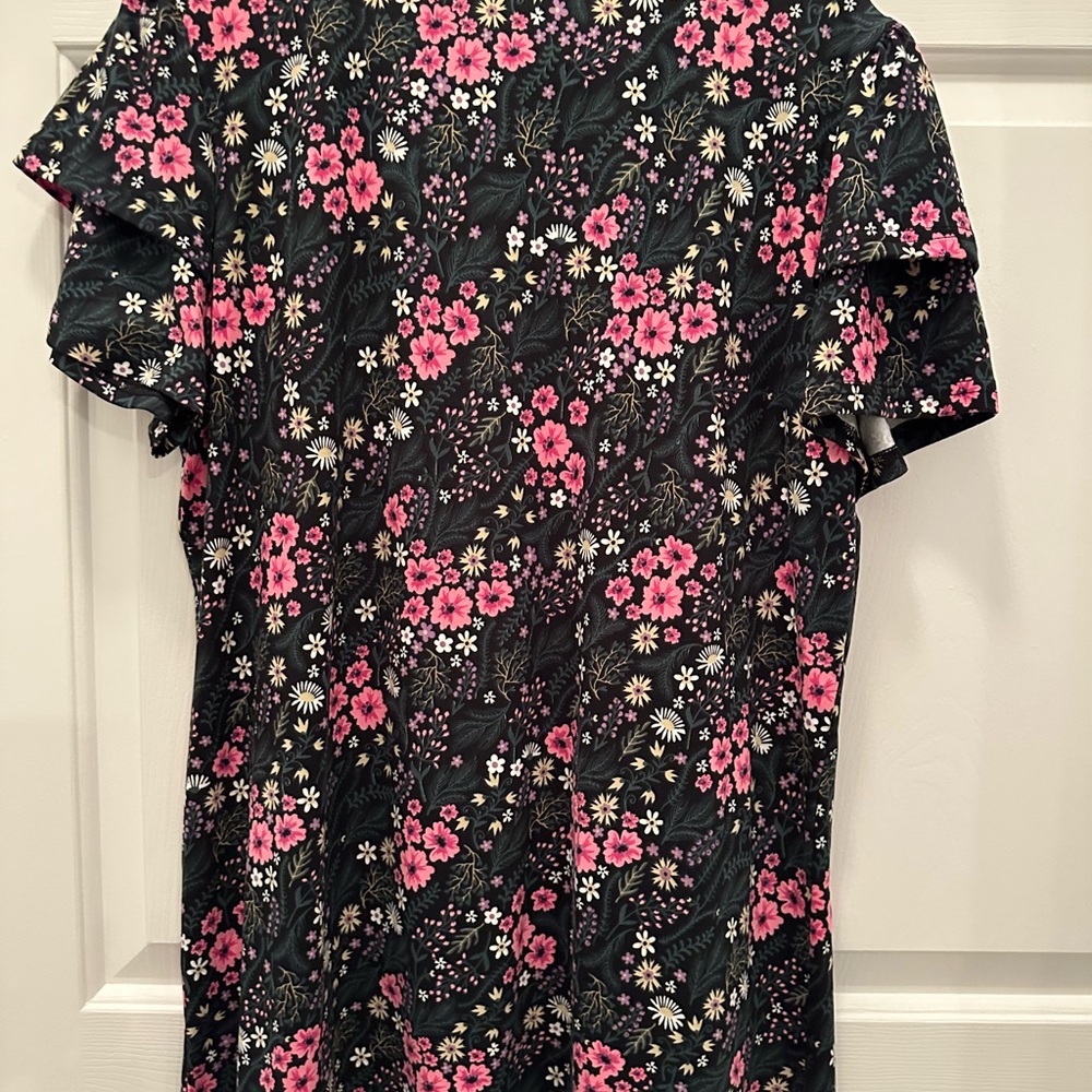 Floral Tiered Flutter Sleeve Pleated Top XL - Picture 7 of 11